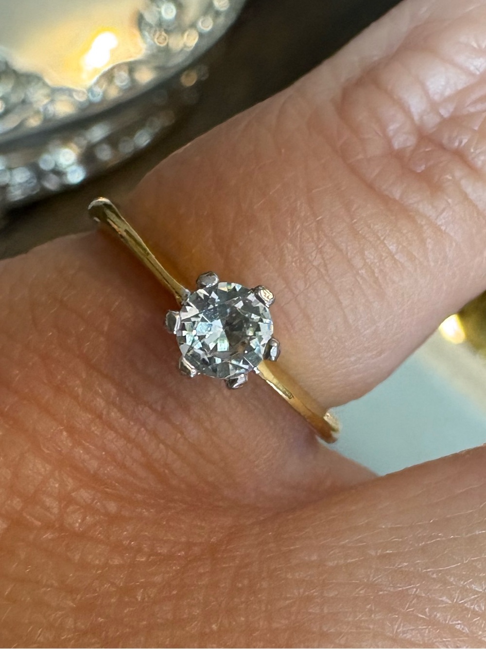 18K High Gold Electroplated Solitaire Ring Size 5